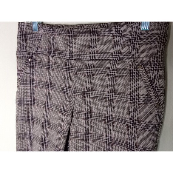 Soho Plaid Stretch Ankle Pants Pull On Pencil Dark Academia Fall Career Medium - Picture 3 of 13